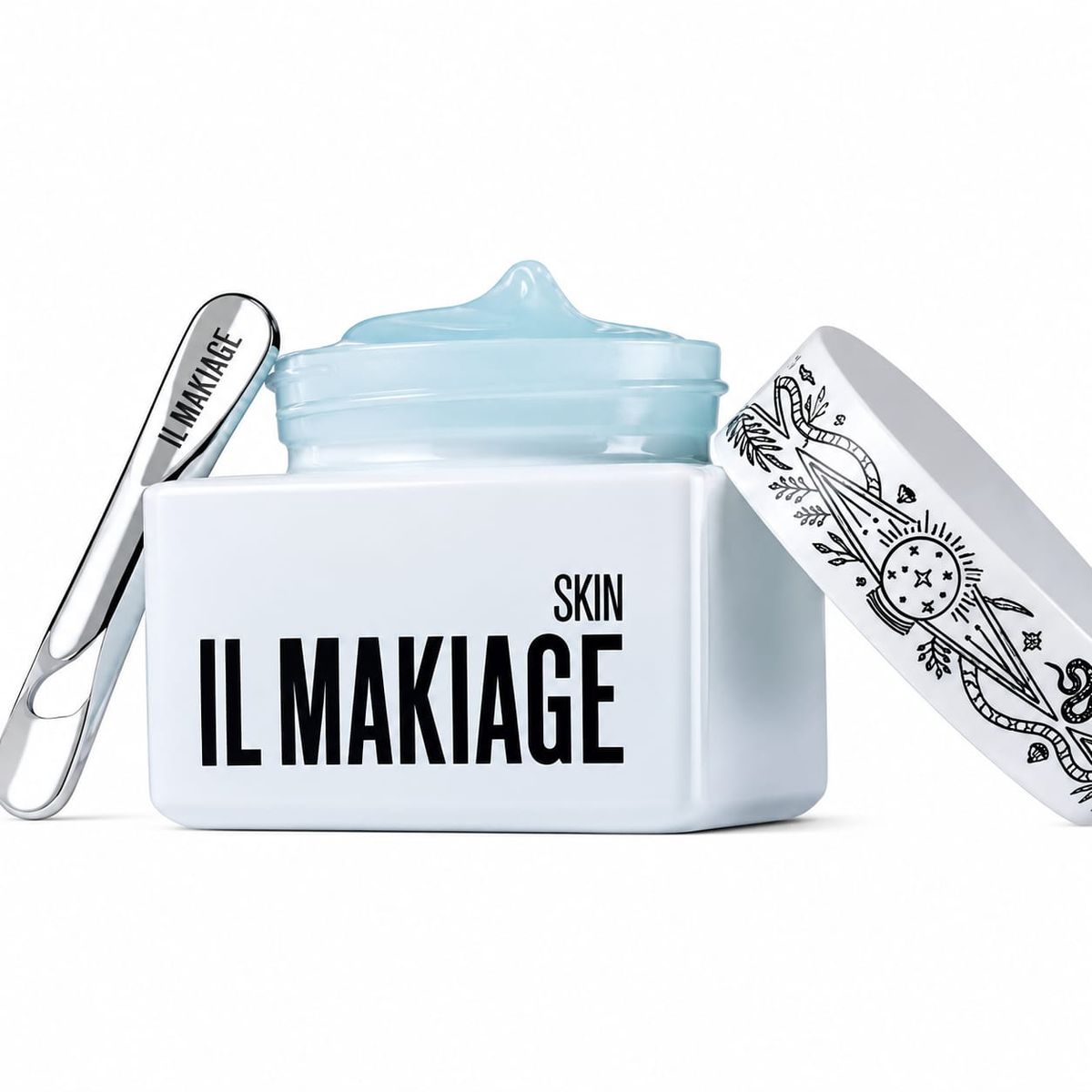 Skin Care Cosmetic Storage Jar with Lid & Tongs | Beauty Treatment Container for Creams, Lotions, Masks & Skincare Products | 1 oz