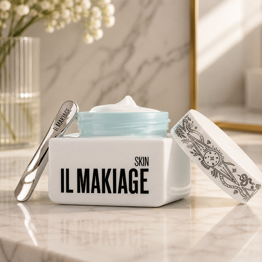 Skin Care Cosmetic Storage Jar with Lid & Tongs | Beauty Treatment Container for Creams, Lotions, Masks & Skincare Products | 1 oz