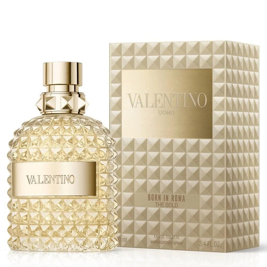 Valentino perfume bottle and packaging on a white background